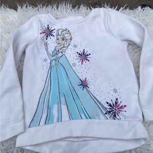 Disney White and Blue Sweatshirt with Sparkly Winter Design